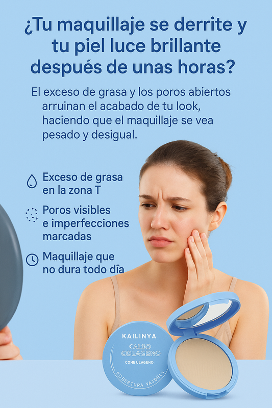 💖KAILINYA – Polvo compacto con colágeno de larga duración