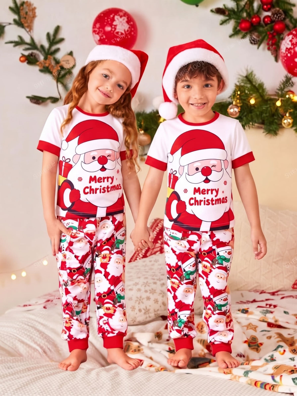 Pijama Navidad cara Santa niña niño🎅 🎅
