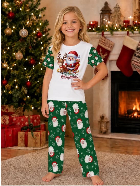 Pijama Navidad Santa-reno niña 🎅🏻