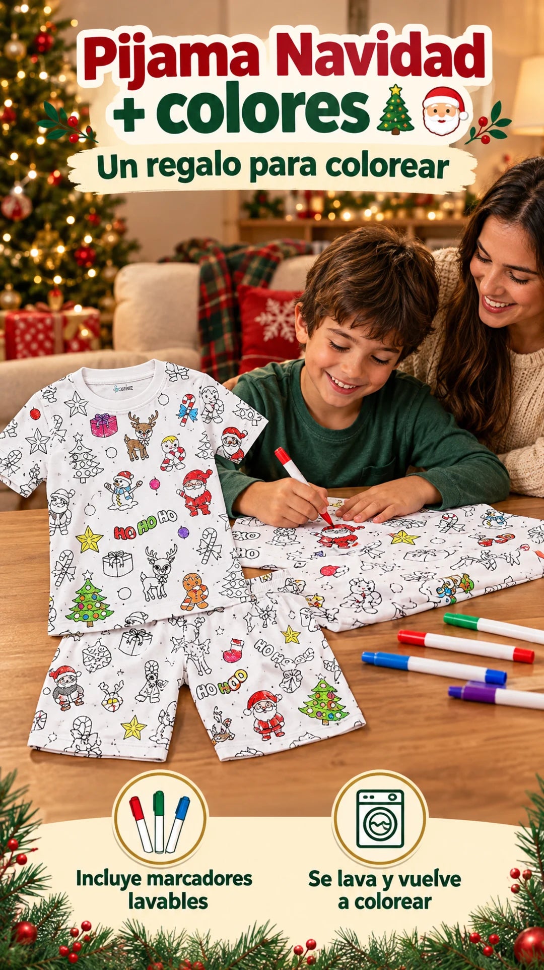 Pijama Navidad + colores🎄🎅